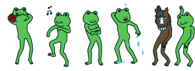 Frog and Horse WeChat Stickers