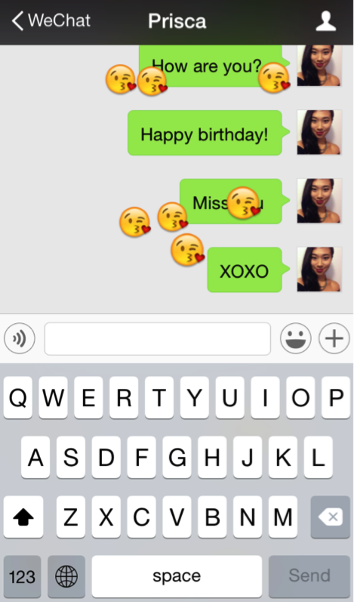 can you add wechat emoji onto text