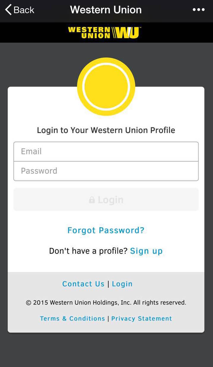 WeChat Western Union Log in
